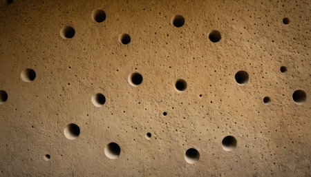 Cement wall texture with holes. Abstract background and texture for design.の素材