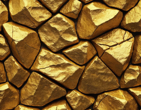 Gold stone wall texture or background. Gold stone wall texture or background.の素材