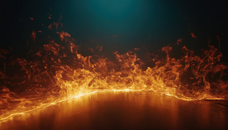 Fire flames on a black background. Fire flames background. Fire flames backgroundの素材