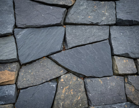Background of stone wall texture. Floor surface. Close-up.の素材