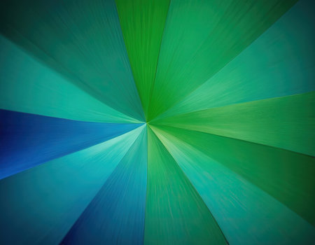 abstract background of green and blue stripes in the form of a starの素材