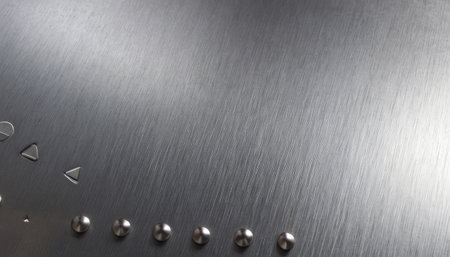 Stainless steel texture with metal rivets. Industrial background.の素材