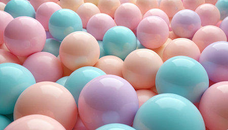 Pink and blue balloons background. 3D illustration. 3D rendering.の素材