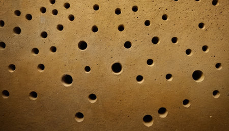 Cement wall texture with holes. Abstract background and texture for design.の素材