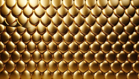 Golden scales background. 3D illustration. 3D CG. High resolution.の素材