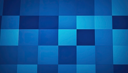 Blue abstract background with squares. 3d render illustration. Wallpaper.の素材