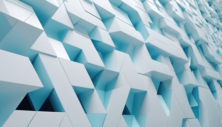 Abstract 3d rendering of chaotic geometric shapes. Futuristic background design.の素材