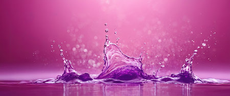 splashes of purple water on a pink background. creative photo.の素材