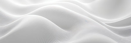 White abstract background with dynamic waves. 3d rendering, 3d illustration.の素材