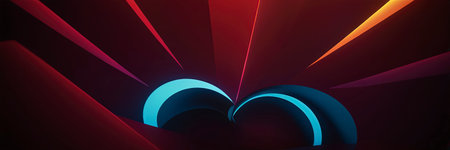 3d render, abstract background with neon lights, 3d illustrationの素材