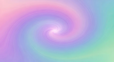 This iridescent background presents a harmonious blend of light pink lavender aqua and mint green colors. The dreamy spiral vortex radiates from a bright central point, evoking a sense of tranquility.の素材