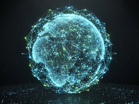 Global network connection. 3D rendering. Elements of this image furnished by NASAの素材