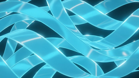 Abstract blue wavy background. 3d rendering, 3d illustration.の素材