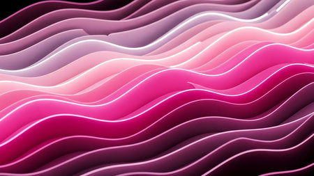 Abstract background with wavy lines in pink colors. 3d renderingの素材