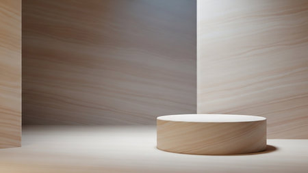 3d render of abstract minimal geometric forms. Glossy luxury podium for your design.の素材