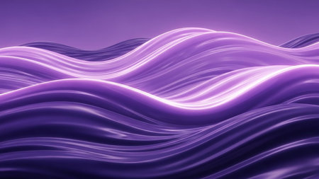 Purple abstract wavy background. 3d rendering, 3d illustration.の素材