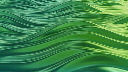 Blue abstract wavy background. 3d rendering, 3d illustration.の素材