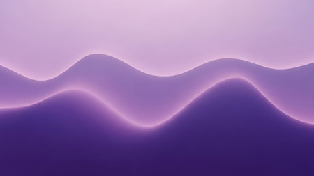 Purple abstract background with wavy lines. 3d render illustrationの素材