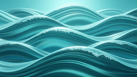 abstract blue background with smooth lines and waves, 3d renderingの素材