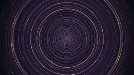A dark purple background with concentric circles creating a tunnel effect, featuring subtle gold highlights and a sense of depth and motion.の素材