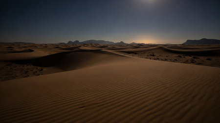 Under showing expansive sand dunes under a starry night sky. High resolution image suitable for commercial use.の素材