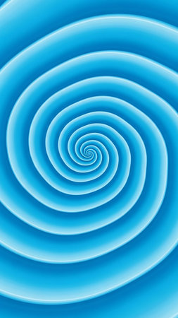 An abstract, mesmerizing blue spiral pattern that creates a sense of depth and motion, with smooth concentric rings drawing the eye inward.の素材