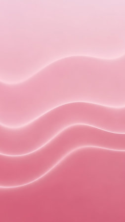 A soft pink gradient background features gentle, wavy layers with subtle, illuminated edges, creating a smooth and serene visual.の素材