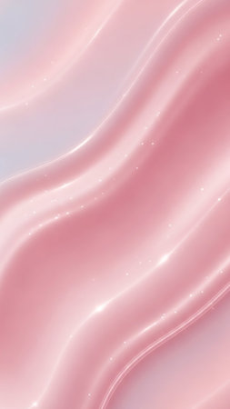 A soft pink wavy fabric with subtle sparkles and gentle light reflections, creating a smooth, flowing, and elegant texture.の素材
