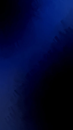 Abstract composition featuring bold, dark blue brush strokes against a black background. The texture is rough and painterly, with a smooth gradient transition.の素材