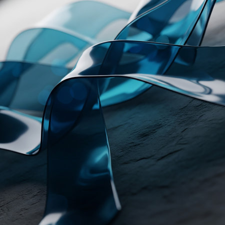 Dark blue abstract wavy texture with a smooth and glossy appearance. Clear details and vibrant colors enhance visual appeal.の素材