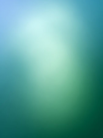 A soft, smooth gradient transitions from a deep teal at the bottom to a light blue and bright white at the creating a calming and luminous abstract background.の素材