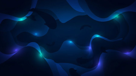 Abstract with smooth blue wavy lines creating a flowing texture. Clear details and vibrant colors enhance visual appeal.の素材