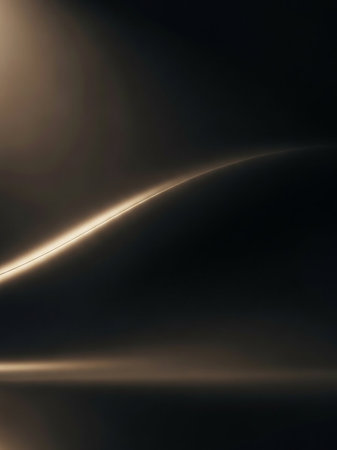 Reflections showing abstract dark background with a glowing golden curved line and subtle light reflections creating a sense of depth and sophistication keywords:...の素材