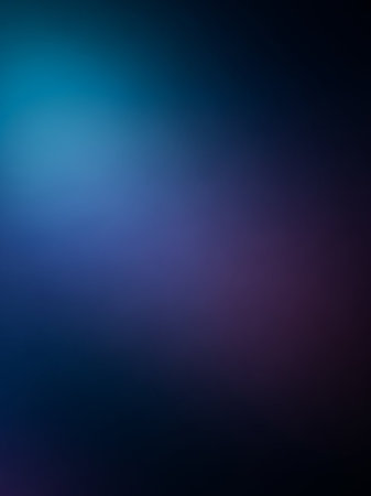 A smooth gradient transitions from bright cyan and electric blue to deep indigo and dark violet, creating a dark abstract background.の素材