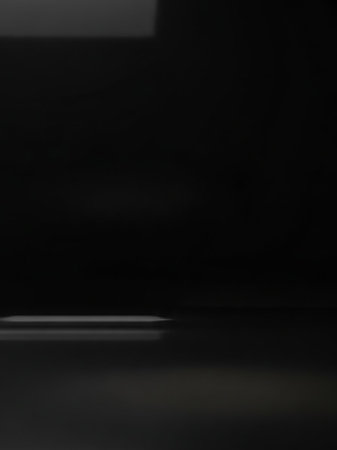 Platform showing minimalist dark room with a subtle illuminated platform or surface casting a soft shadow and a sense of depth keywords: dark, room, minimalist,...の素材