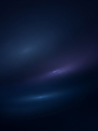 A deep dark blue abstract background is illuminated by subtle, glowing streaks of electric blue and violet light, creating a mysterious and ethereal cosmic effect.の素材