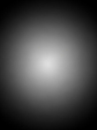 A soft white light radiates from the center of a dark gray circular gradient, fading outwards with a subtle vignette.の素材
