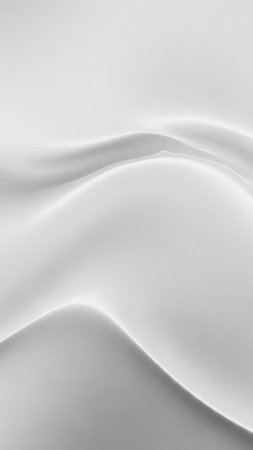 Abstract white organic shapes with soft luminous light create a serene and undulating landscape of smooth curves and gentle gradients.の素材