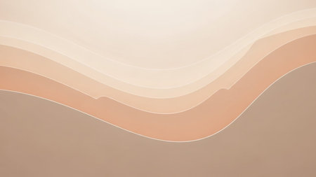 Beige showing abstract flowing waves of soft peach and beige colors creating a smooth gradient background with subtle shadows and light highlights keywords:...の素材