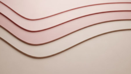 Beige showing soft pastel pink and beige wavy layers creating a smooth abstract background with gentle curves and subtle shadows keywords: abstract, background,...の素材