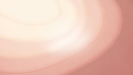 Abstract background featuring smooth, layered curves in soft peach and cream tones with a gentle luminous glow, creating a serene and delicate visual.の素材