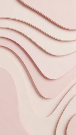 Beige showing soft pastel pink and beige wavy layers creating a smooth undulating abstract background with subtle shadows and a gentle, serene aesthetic projects....の素材