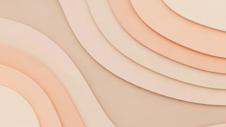 Highlights showing abstract composition of gently curved layers in soft peach, beige, and cream tones with subtle shadows and highlights. resolutionの素材