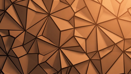 Geometric showing abstract geometric background with orange and brown polygonal facets and dark outlines keywords: abstract, geometric, background, polygonal,...の素材