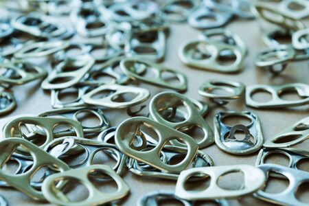 picture of aluminum pull tabs, recycle ideaの写真素材