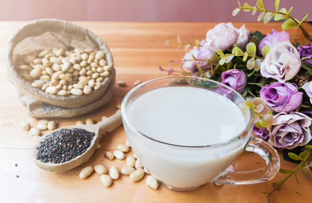 soy milk, soybean, black sesame, organic grain, healthy beverageの写真素材