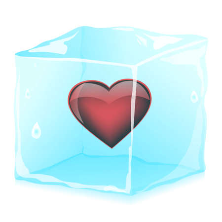 Heart in ice cubeのイラスト素材