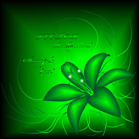 Abstract bright green lily, eps10のイラスト素材