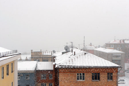 Snow roofsの写真素材