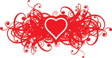 Floral ornament with the twisted heartのイラスト素材